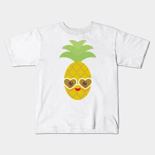 Cute pineapple with sunglasses Kids T-Shirt